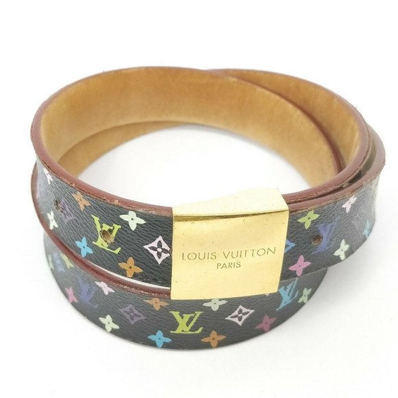 100% Authentic Louis Vuitton MultiColor Leather Belt